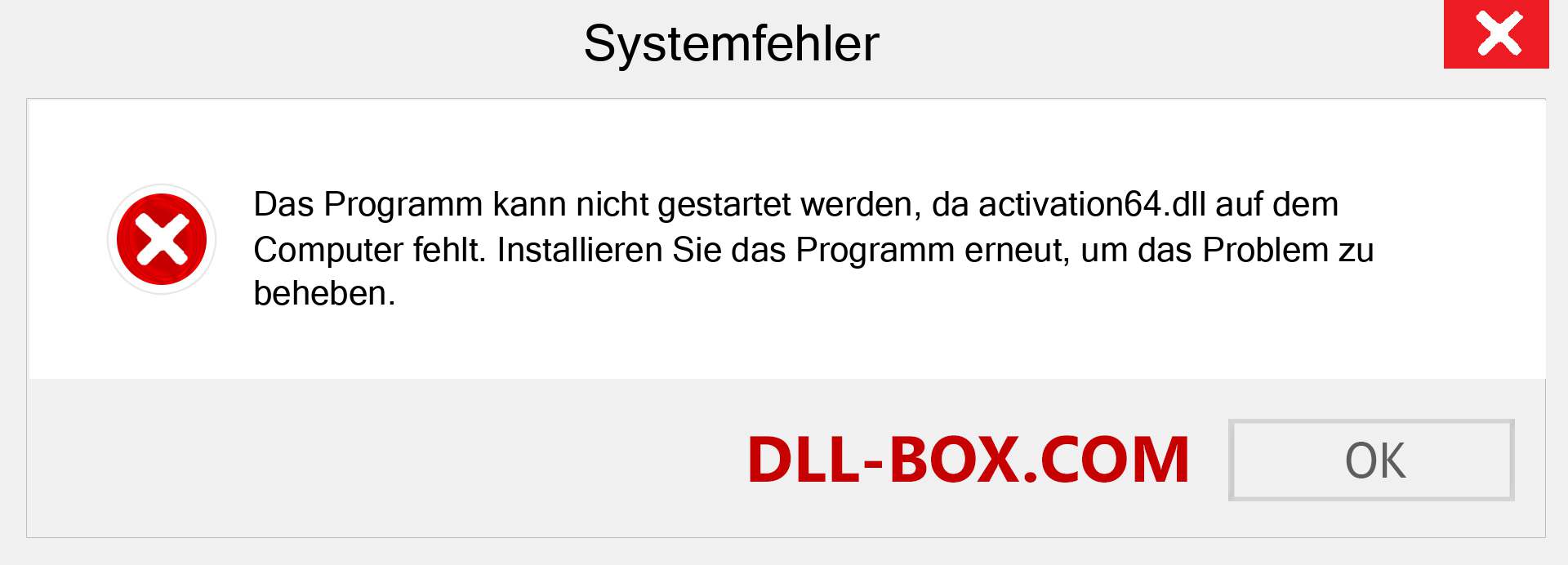 activation64.dll-Datei fehlt?. Download für Windows 7, 8, 10 - Fix activation64 dll Missing Error unter Windows, Fotos, Bildern